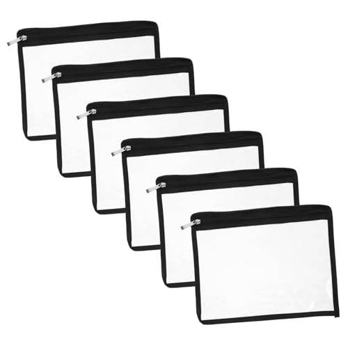 HORIALENCE 6Stücke Transparente Reißverschlusstaschen aus PVC Langlebig für Dokumente Schule Bürobedarf Vielseitige Aufbewahrungslösung für Kosmetik und Kleinigkeiten von HORIALENCE
