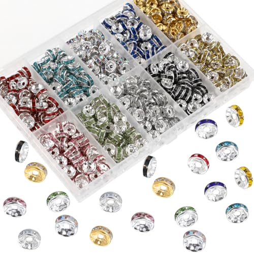 HORIALENCE 700 Stück Teiliges Rondelle Spacer Beads Bunte Flache Strassrondelle Perlen für DIY Schmuckherstellung Armband und Halsketten Dekoration Vielseitige Kristallperlen zum Auffädeln HORIALENCE 700 Stück Teiliges Rondelle Spacer Beads Bunte Flache Strassrondelle Perlen für DIY Schmuckherstellung Armband und Halsketten Dekoration Vielseitige Kristallperlen zum Auffädeln von HORIALENCE