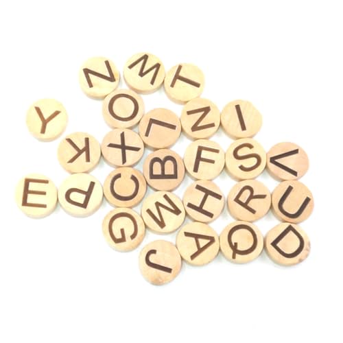 HORIALENCE 78 Stück Teiliges Holzbuchstaben Scheiben Dicke Alphabet Fliesen für Basteln und Bildung Glatte Oberfläche Umweltfreundlich Vielseitig Einsetzbar als Lernspielzeug und DIY Deko von HORIALENCE