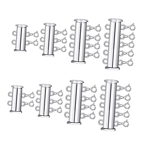 HORIALENCE 8 Stück Perlenverschluss für Armbänder und Gleitverschluss für Mehrsträngige Schmuckdesigns DIY Zubehör Silber von HORIALENCE