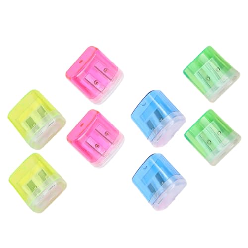 HORIALENCE 8 Stück Teiliges Hand Anspitzer für Bleistifte Doppel Loch Design Tragbare und Transparente Anspitzer Gelb Grün Blau und Rosa für Büro und Schule HORIALENCE 8 Stück Teiliges Hand Anspitzer für Bleistifte Doppel Loch Design Tragbare und Transparente Anspitzer Gelb Grün Blau und Rosa für Büro und Schule von HORIALENCE
