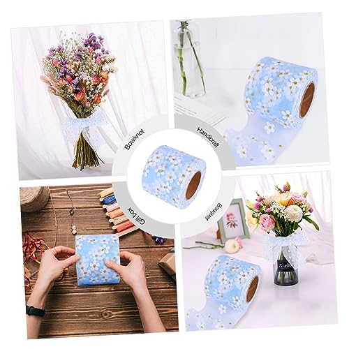 HORIALENCE DIY Tüllband mit Kleinen Pflaumenblüten Himmelblau Yards Leichtes Langlebiges Accessoire für Haar und Kleidungsdekorationen von HORIALENCE