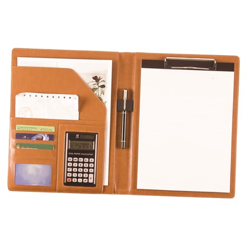 HORIALENCE Dokumentenmappe aus Kunstleder Braun mit Edelstahlclip für Sicheres Halten Leichte und Praktische Aktenmappe für Büro und Präsentationen Vielseitiger Organizer für Dokumente und HORIALENCE Dokumentenmappe aus Kunstleder Braun mit Edelstahlclip für Sicheres Halten Leichte und Praktische Aktenmappe für Büro und Präsentationen Vielseitiger Organizer für Dokumente und von HORIALENCE