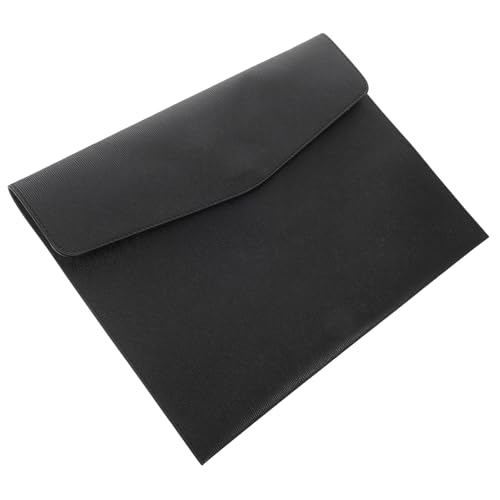 HORIALENCE Dokumententasche aus Leder mit Druckknopfverschluss Wasserabweisender Business Organizer Großer Kapazität Tragbarer Aktenordner für Büro Schule Dokumenten Papieraufbewahrung von HORIALENCE
