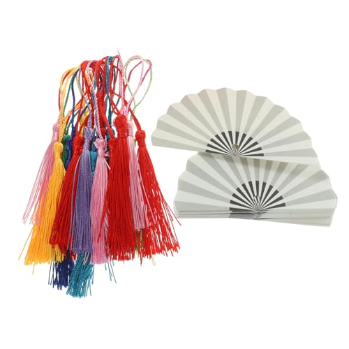 HORIALENCE Fan Papier Lesezeichen mit Quasten Blanko Lesezeichen für Diy Projekte Bastelmaterialien für Studenten und Dekoration von HORIALENCE