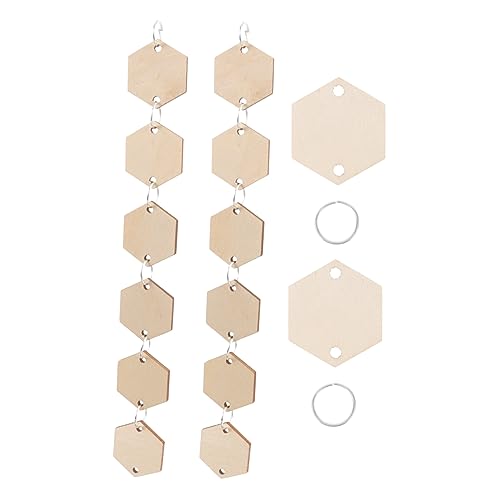 HORIALENCE Holzanhänger Unvollendete Holzdekor Pendants für Bastelarbeiten Handgefertigte Schlüsselanhänger mit Ringen für DIY Dekorationen und von HORIALENCE