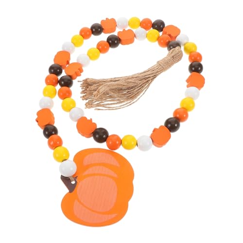 HORIALENCE Kürbis-Anhänger kürbis anhänger Herbstdekor Herbstschmuck Dekorationsvielseitigkeit Vielseitige Dekoration Halloween-Holzperlengirlande Baum-Lametta-Girlande Ahornperlen hölzern von HORIALENCE