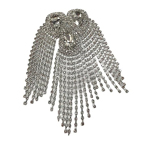HORIALENCE Quaste Schulterepauletten mit Strassstoff Elegantes Accessoire für Schulterdekoration für Verschiedene Outfits für Besondere Anlässe HORIALENCE Quaste Schulterepauletten mit Strassstoff Elegantes Accessoire für Schulterdekoration für Verschiedene Outfits für Besondere Anlässe von HORIALENCE