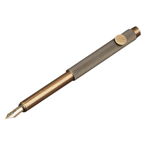 HORIALENCE Retro Messing Füllfederhalter Spitze für Kalligraphie und Notizen Tragbarer Designer Stift für Büro Schule und Kreative Schreibprojekte von HORIALENCE