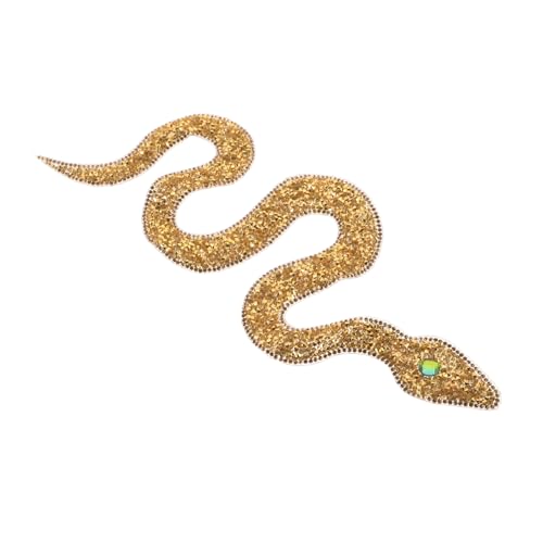 HORIALENCE Schlangen Strass Aufnäher zum Aufbügeln Dekorative Applikation für Kleidung und Taschen DIY Glitzer Patches Gold für Reparatur und Kreative Gestaltung von HORIALENCE