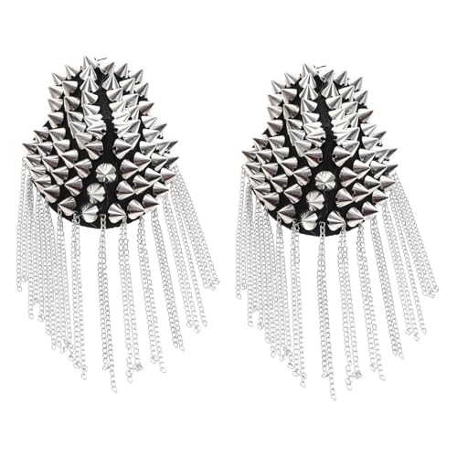 HORIALENCE Schulterklappen Abzeichen mit Quastenkette Silber Elegantes Design für Kostümpartys und Militärkostüme Stilvolle Dekoration für Kleidung mit Einzigartigem Sternmuster HORIALENCE Schulterklappen Abzeichen mit Quastenkette Silber Elegantes Design für Kostümpartys und Militärkostüme Stilvolle Dekoration für Kleidung mit Einzigartigem Sternmuster von HORIALENCE