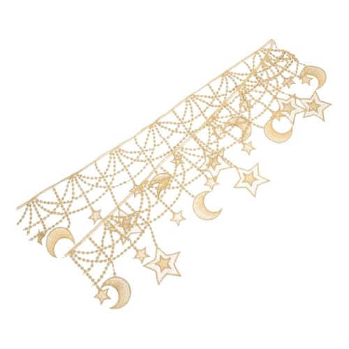 HORIALENCE Sternen Mond Spitzenband für Kleidung Spitzenborte mit Sternen und Monden für DIY Projekte und Kreative Näharbeiten für Kleider und Festlichkeiten von HORIALENCE