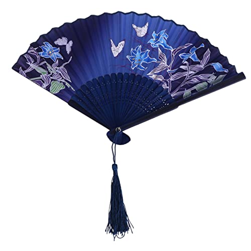 HORIALENCE Vintage Fächer Faltbarer Handfächer im Chinesischen Stil mit Blumenmuster für Tanz Party Hochzeit und Dekoration Tragbar und Leise für Sommer von HORIALENCE
