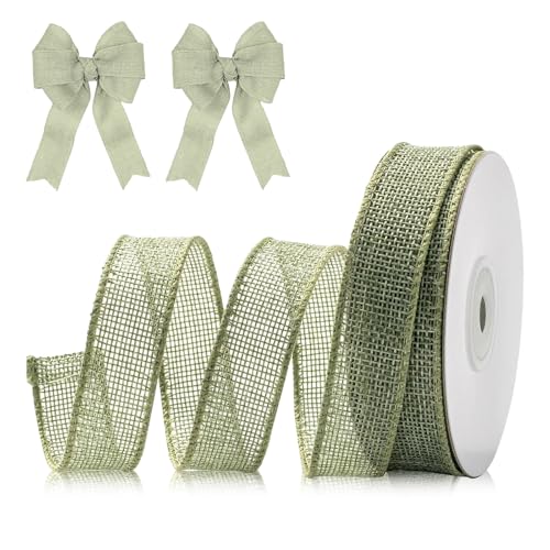 182cm*25mm Cinta de Regalo Verde Salvia Ancha de Alambre de Yute Verde de Yute con Alambre Cinta Vintage con Borde de Alambre Cinta de Seda Verde Salvia Cinta Decorativa de Arpillera con Alambre 182cm*25mm Cinta de Regalo Verde Salvia Ancha de Alambre de Yute Verde de Yute con Alambre Cinta Vintage con Borde de Alambre Cinta de Seda Verde Salvia Cinta Decorativa de Arpillera con Alambre von HORREX