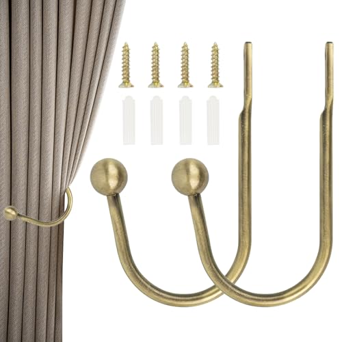 2 Stück Gold Vorhang Raffhalter U-Form Raffbügel Vorhänge Holdbacks Raffhalter Gardinen Raffhalter Für Vorhänge Metall Vorhang Raffhalter Haken für Wohnzimmer Schlafzimmer Esszimmer (Antikes Cyan) 2 Stück Gold Vorhang Raffhalter U-Form Raffbügel Vorhänge Holdbacks Raffhalter Gardinen Raffhalter Für Vorhänge Metall Vorhang Raffhalter Haken für Wohnzimmer Schlafzimmer Esszimmer (Antikes Cyan) von HORREX