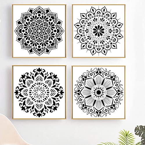 MUYAPAY Mandala Schablone, 4 Stück Groß Mandala Schablonen Stencils Kit, 30x30CM Wiederverwendbares Malerei Vorlage Zubehör,Mandala Schablone,für Wand Fliesen Segeltuch (Mandala Schablone) MUYAPAY Mandala Schablone, 4 Stück Groß Mandala Schablonen Stencils Kit, 30x30CM Wiederverwendbares Malerei Vorlage Zubehör,Mandala Schablone,für Wand Fliesen Segeltuch (Mandala Schablone) von MUYAPAY