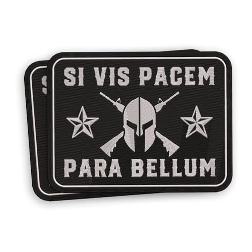 HOSALA Si Vis Pacem Para Bellum bestickter Aufnäher mit Aufschrift "If You Want Peace for War", Patrioten-Geschenk, inspirierende Zitate, Dekor-Zubehör, patriotische Aufnäher zum Aufbügeln für Taschen von HOSALA