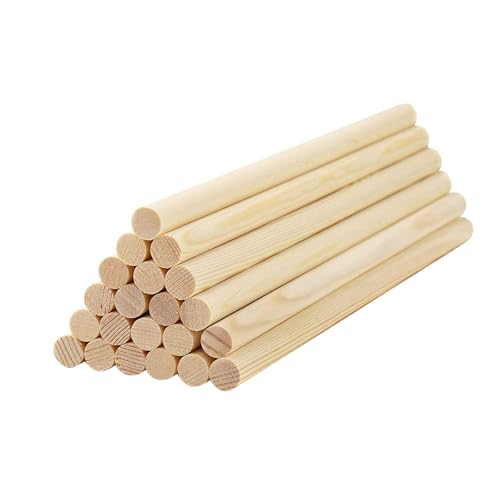 HOSSIAN Holzstäbe- Stück Holzstab-Holzstäbchen Rundfür Holzarbeiten,Dekorationen & DIY (Birch Wood 25.4cm*3mm) von HOSSIAN