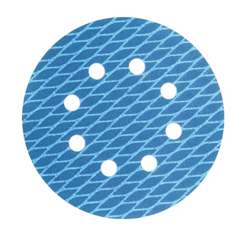 HOTCKB 15St. Schleifscheiben 180mm Klett Schleifpapi 8 Löcher Rund Schleifblätter Diamant-Form Exzenter Schleifpapier Blau Körnung 150 von HOTCKB