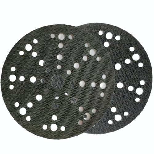 HOTCKB 2 Stück Klett Schleifteller 150mm Schleiftellerschoner 49 Löcher Klettverschluss Schutzauflag 6 Zoll Polierteller für Exzenterschleifer von HOTCKB