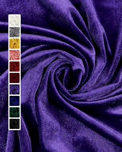 HOTGODEN Stretch-Samtstoff, Meterware, Violett, 160 cm breit, 95 % Polyester, 5 % Spandex, Samtstoff für DIY Nähen, Polster, Bekleidung, Kostüm, Handwerk von HOTGODEN