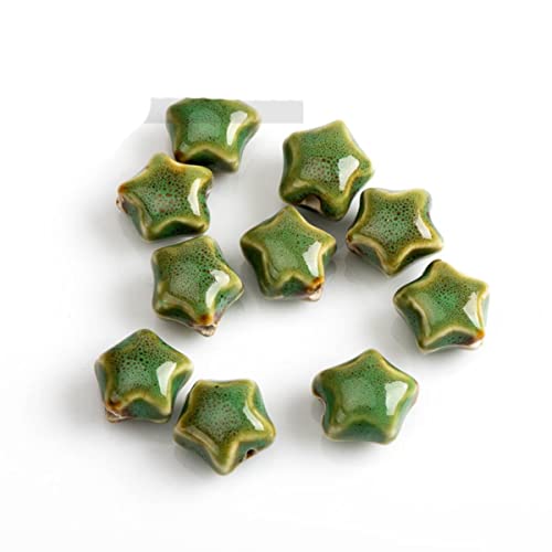 10 Stück Sternform Keramikperlen bunte Porzellanperlen für die Schmuckherstellung Teil für Armband Halskette #XN045-10pcs-17mm-XN0457 von HOTIPS