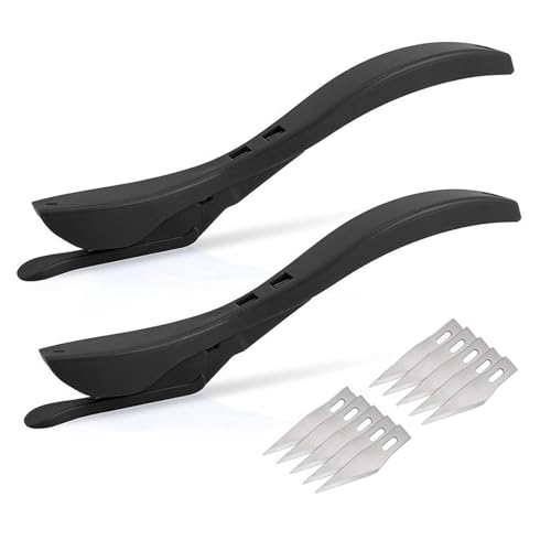 Geschenkpapier Schneider mit 10 Klingen, Wrapping Paper Cutter, Tragbare Papierschneider, Mini Papierschneider Geschenkpapier Gift Wrap Cutter Sicherheitsmesser für Geschenkverpackung Geburtstag, 2Stk von HOTMNTY
