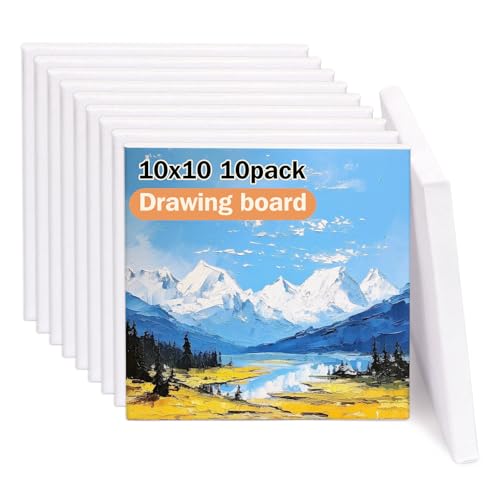 HOTOOLME 10er Mini Leinwand 10 x 10cm kein Staffelei, mini Canvas für Acryl- und Ölgemälde klein Leinwand ideal zum Malen und Basteln 100% Baumwolle HOTOOLME 10er Mini Leinwand 10 x 10cm kein Staffelei, mini Canvas für Acryl- und Ölgemälde klein Leinwand ideal zum Malen und Basteln 100% Baumwolle von HOTOOLME
