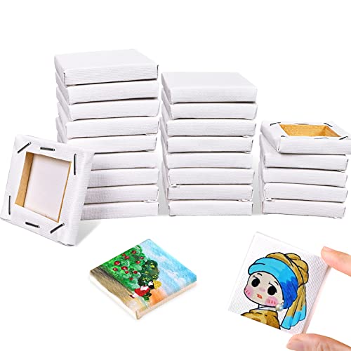 HOTOOLME 24er Keilrahmen Mini Leinwand, mini Canvas 100% Baumwolle für Acryl- und Ölgemälde, mini Keilrahmen 5 x 5 cm, klein Leinwand ideal zum Malen und Basteln HOTOOLME 24er Keilrahmen Mini Leinwand, mini Canvas 100% Baumwolle für Acryl- und Ölgemälde, mini Keilrahmen 5 x 5 cm, klein Leinwand ideal zum Malen und Basteln von HOTOOLME