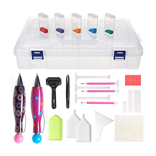 HOTOOLME 5D Diamond Painting Zubehör Boxen, 84 Fächer Diamant Stickerei Sortierbox, Diamant Painting Werkzeug Set, Aufbewahrungbox Schmuck Organizer für Strass, Perlen, DIY Handwerk von HOTOOLME