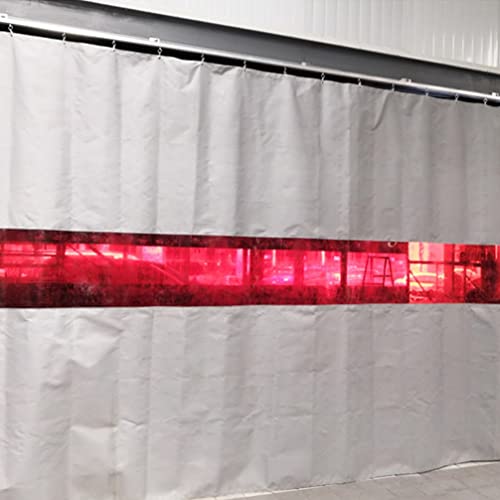 HOTRA Glasfaser Schweißdecke mit Transparentem Fenster Industrieller Schweißvorhang Flammenbeständiger Schweißvorhang für Werkstatt Industriestandort (Color : Gris, Size : W1.5xH2.5m) von HOTRA