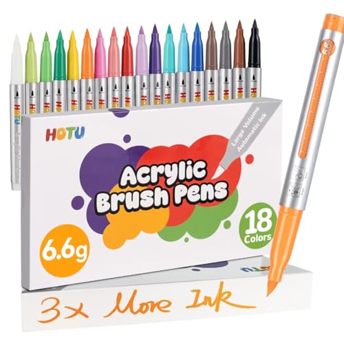HOTU High-Capacity Creative Paint-like Acryl Marker, Acryl Paint Marker Pinsel Tip 18 Farben HOTU High-Capacity Creative Paint-like Acryl Marker, Acryl Paint Marker Pinsel Tip 18 Farben von HOTU