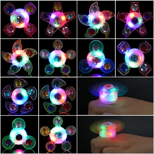 HOTUT Blinkende Ringe, 12 Stück LED Leucht Fidget Spinner Ringe, im Dunkeln leuchtende Leuchtringe, Party Spielzeug für Kinder und Erwachsene, Gastgeschenke Kindergeburtstag Halloween Karneval HOTUT Blinkende Ringe, 12 Stück LED Leucht Fidget Spinner Ringe, im Dunkeln leuchtende Leuchtringe, Party Spielzeug für Kinder und Erwachsene, Gastgeschenke Kindergeburtstag Halloween Karneval von HOTUT