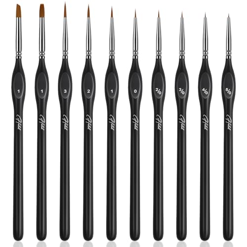 HOTUT Feine Pinsel Set,10 Stück Künstlerpinsel,Modellbau Pinsel mit Holzgriffen,Nylon Acrylfarben Pinsel für Künstler, Erwachsene und Kinder HOTUT Feine Pinsel Set,10 Stück Künstlerpinsel,Modellbau Pinsel mit Holzgriffen,Nylon Acrylfarben Pinsel für Künstler, Erwachsene und Kinder von HOTUT