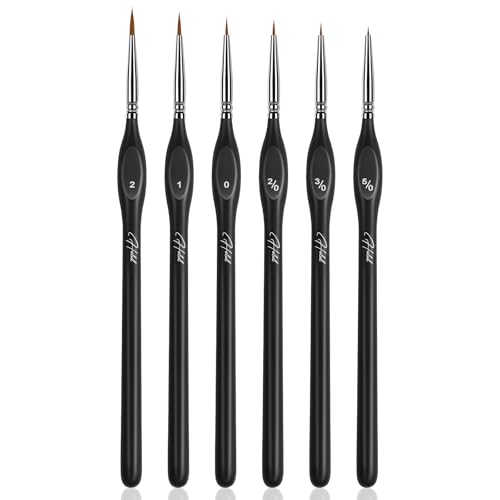 HOTUT Feine Pinsel Set,6 Stück Künstlerpinsel,Modellbau Pinsel mit Holzgriffen,Nylon Acrylfarben Pinsel für Künstler, Erwachsene und Kinder HOTUT Feine Pinsel Set,6 Stück Künstlerpinsel,Modellbau Pinsel mit Holzgriffen,Nylon Acrylfarben Pinsel für Künstler, Erwachsene und Kinder von HOTUT