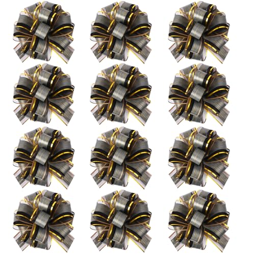 HOTUT Große Geschenkschleife, 12 Stück Geschenk Schleife mit Geschenkbänder, Ziehschleife ø 16 cm Dekoschleifen für Auto Dekor geschenkdekoration Hochzeit Geburtstag Weihnachten - Schwarz HOTUT Große Geschenkschleife, 12 Stück Geschenk Schleife mit Geschenkbänder, Ziehschleife ø 16 cm Dekoschleifen für Auto Dekor geschenkdekoration Hochzeit Geburtstag Weihnachten - Schwarz von HOTUT