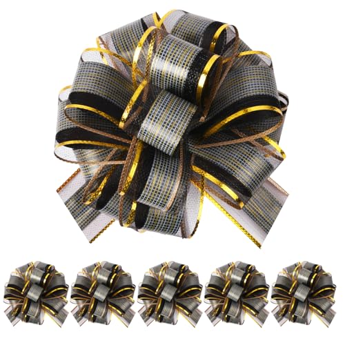 HOTUT Große Geschenkschleife, 6 Stück Geschenk Schleife mit Geschenkbänder, Ziehschleife ø 16 cm Dekoschleifen für Auto Dekor geschenkdekoration Hochzeit Geburtstag Weihnachten - Schwarz HOTUT Große Geschenkschleife, 6 Stück Geschenk Schleife mit Geschenkbänder, Ziehschleife ø 16 cm Dekoschleifen für Auto Dekor geschenkdekoration Hochzeit Geburtstag Weihnachten - Schwarz von HOTUT