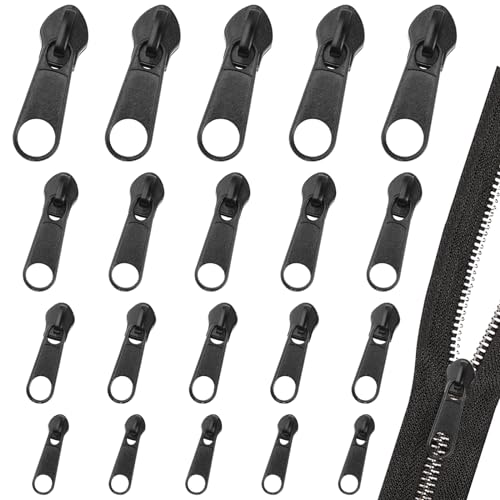 HOTUT Reißverschluss Schieber Ersatz,20 Stück Zipper Ersatz 4 Größen,Reißverschluss Reparaturset für Jacken,Jeans, Stiefel,Koffer,Rucksäcke-Schwarze HOTUT Reißverschluss Schieber Ersatz,20 Stück Zipper Ersatz 4 Größen,Reißverschluss Reparaturset für Jacken,Jeans, Stiefel,Koffer,Rucksäcke-Schwarze von HOTUT