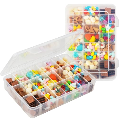 HOTUT Snackbox mit 24 Fächer, 2 Stück Sortimentskasten verdicken mit Deckel für Reise Mahlzeit Party, Einstellbar Aufbewahrungsbox, transparente Sortierboxen, Sortierkasten zum Basteln, für Perlen HOTUT Snackbox mit 24 Fächer, 2 Stück Sortimentskasten verdicken mit Deckel für Reise Mahlzeit Party, Einstellbar Aufbewahrungsbox, transparente Sortierboxen, Sortierkasten zum Basteln, für Perlen von HOTUT