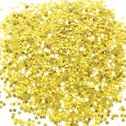 HOTUT Sterne Konfetti Gold, 45g Glitzersterne Konfetti Streudeko Weihnachten, Sterne Pailletten Confetti Tischdeko für Hochzeit, Geburtstag, Partys, Jubiläen (Gold) von HOTUT