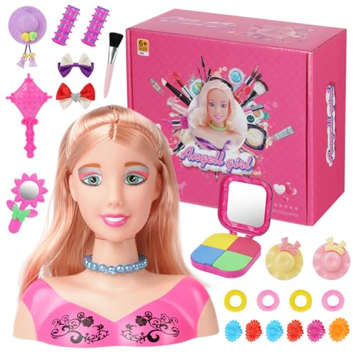 HOTUT Styling Head, 20.5 cm Schmink und Frisierkopf, Schminkkopf für mädchen, Schminkpuppe, puppenkopf zum frisieren Kinder, inklusiv Kosmetik und Haarstyling Zubehör HOTUT Styling Head, 20.5 cm Schmink und Frisierkopf, Schminkkopf für mädchen, Schminkpuppe, puppenkopf zum frisieren Kinder, inklusiv Kosmetik und Haarstyling Zubehör von HOTUT