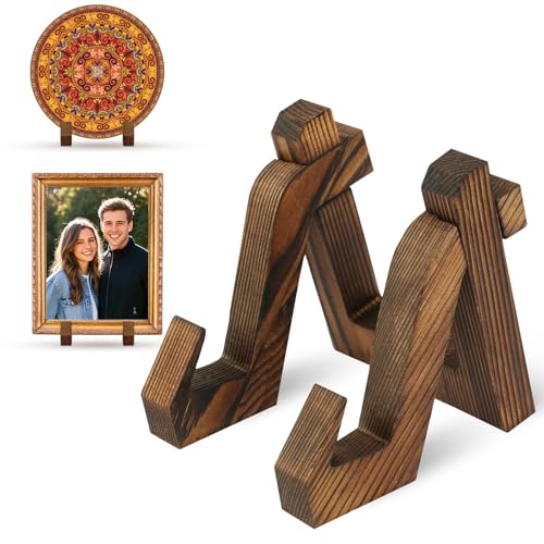HOTUT Tellerständer Holz, Deko Tellerhalter, Tellerhalter Ständer, Staffelei Fuer Teller, Foto, Bild, Bücher, Bilderrahmen - 10,2 cm HOTUT Tellerständer Holz, Deko Tellerhalter, Tellerhalter Ständer, Staffelei Fuer Teller, Foto, Bild, Bücher, Bilderrahmen - 10,2 cm von HOTUT