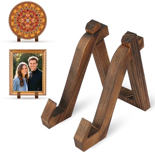 HOTUT Tellerständer Holz, Deko Tellerhalter, Tellerhalter Ständer, Staffelei Fuer Teller, Foto, Bild, Bücher, Bilderrahmen - 15,2 cm von HOTUT
