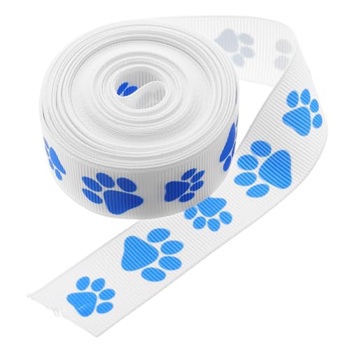 HOUDERCO 1 Rolle Polyester Geschenkband mit Pfotenmuster für Verpackungen für Diy Projekte und Dekorationen Yards Haustierliebhaber und Partys HOUDERCO 1 Rolle Polyester Geschenkband mit Pfotenmuster für Verpackungen für Diy Projekte und Dekorationen Yards Haustierliebhaber und Partys von HOUDERCO