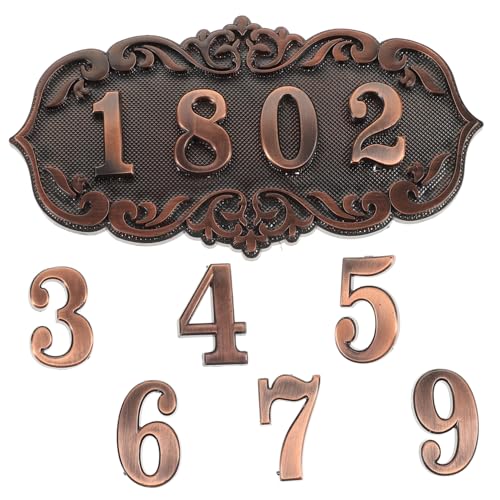 HOUDERCO 1 Satz Vintage Türschild mit Nummern Elegantes Langlebiges Wandschild für Hausnummern für Wohnhäuser Europäischem Design von HOUDERCO