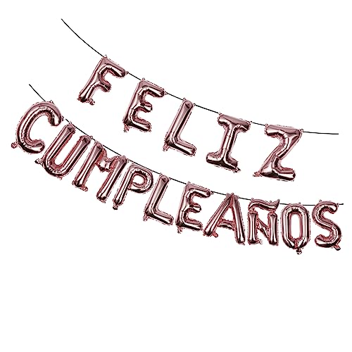 HOUDERCO Geburtstagsballons Banner Happy Birthday Aluminiumfolie Ballons Set Rose Supplies HOUDERCO Geburtstagsballons Banner Happy Birthday Aluminiumfolie Ballons Set Rose Supplies von HOUDERCO