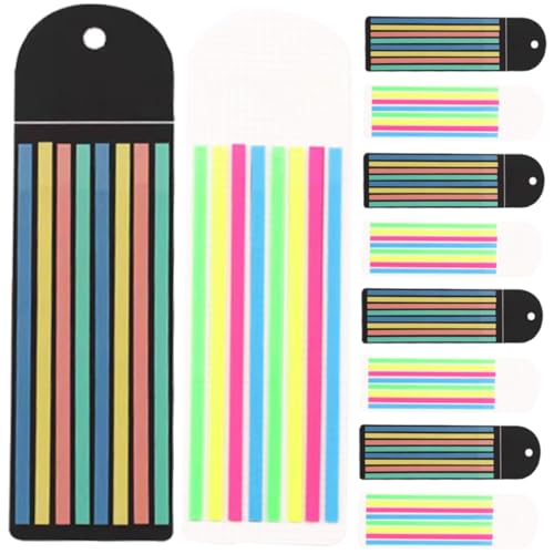 HOUDERCO 10 Blatt Teiliges Halbtransparente Pet lesehilfen in Leuchtenden Farben Selbstklebende Markierungsstreifen für Schul Bürogebrauch Praktische Seitenmarker für Leichtes Lesen und HOUDERCO 10 Blatt Teiliges Halbtransparente Pet lesehilfen in Leuchtenden Farben Selbstklebende Markierungsstreifen für Schul Bürogebrauch Praktische Seitenmarker für Leichtes Lesen und von HOUDERCO