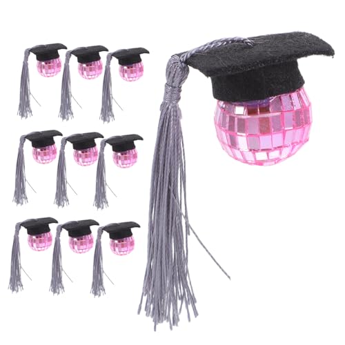 HOUDERCO 10 Stück Abschluss Disco Ball Quastel Kappen Cupcake Toppers Diy Dekoration für Kindergarten Schule College und Masterfeiern Wiederverwendbar HOUDERCO 10 Stück Abschluss Disco Ball Quastel Kappen Cupcake Toppers Diy Dekoration für Kindergarten Schule College und Masterfeiern Wiederverwendbar von HOUDERCO