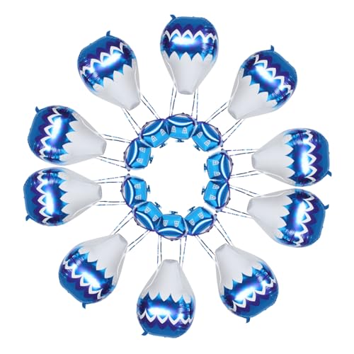 HOUDERCO 10 Stück Heißluftballon Aluminiumfolie Blau HOUDERCO 10 Stück Heißluftballon Aluminiumfolie Blau von HOUDERCO