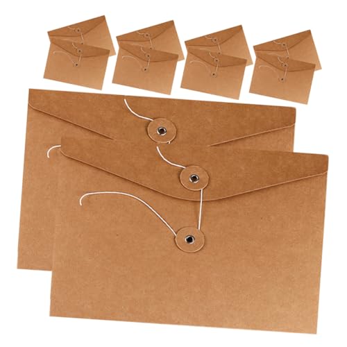 HOUDERCO 10 Stück Teiliges Kraftpapier Aktenhüllen Extra Robustes Dokumentenfach mit Zugband Retro Stil Vielseitige Papiertaschen zur Sicheren Aufbewahrung und Organisation von Unterlagen HOUDERCO 10 Stück Teiliges Kraftpapier Aktenhüllen Extra Robustes Dokumentenfach mit Zugband Retro Stil Vielseitige Papiertaschen zur Sicheren Aufbewahrung und Organisation von Unterlagen von HOUDERCO